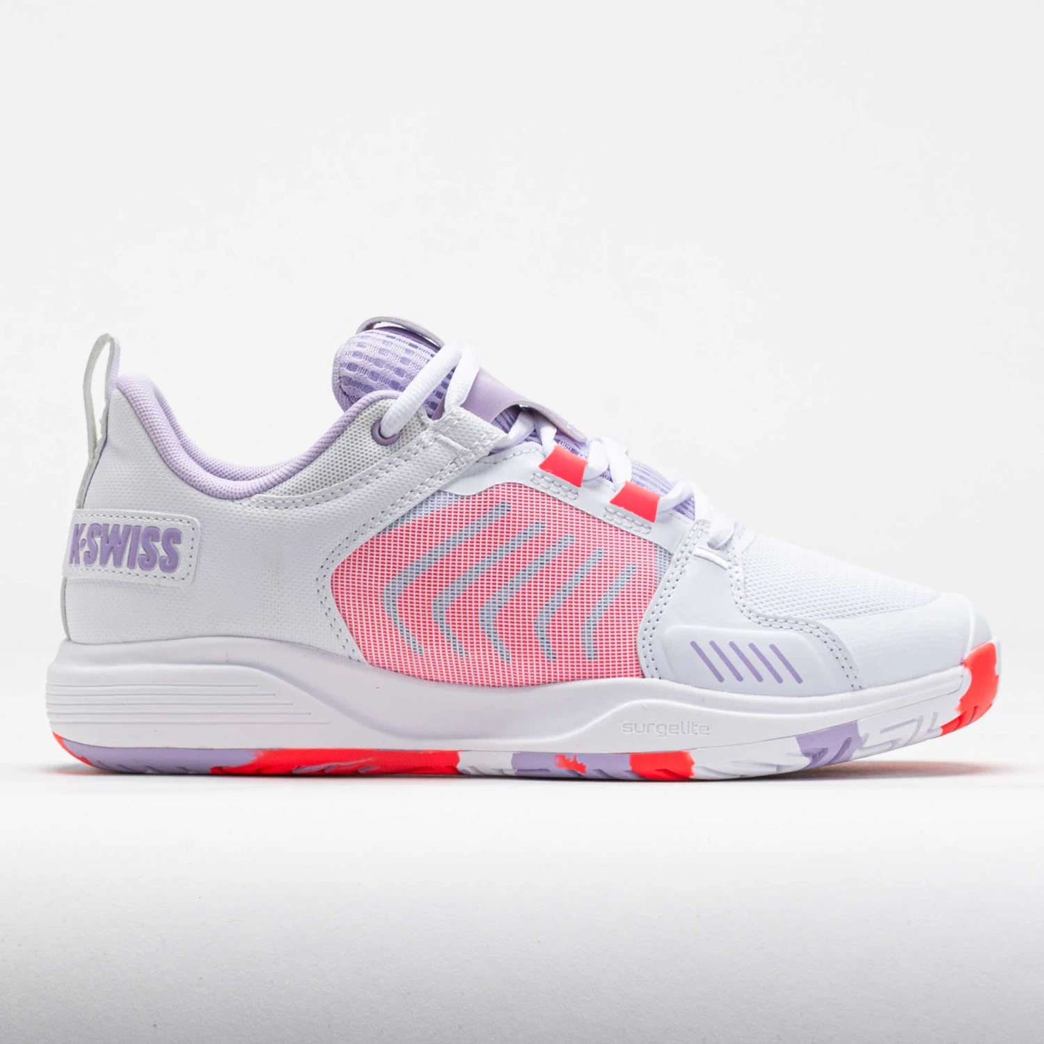 K-Swiss Ultrashot Team Women's White/Orchid Petal/Neon Blaze 1 K-Swiss Ultrashot Team Women's White/Orchid Petal/Neon Blaze