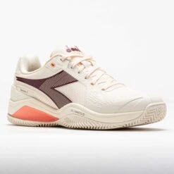 Diadora Blushield Torneo 3 Clay Women's White/Maroon/Desert Flower -Holabird Sports SHOP 118523 5