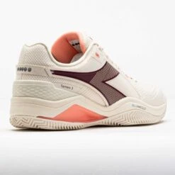 Diadora Blushield Torneo 3 Clay Women's White/Maroon/Desert Flower -Holabird Sports SHOP 118523 6