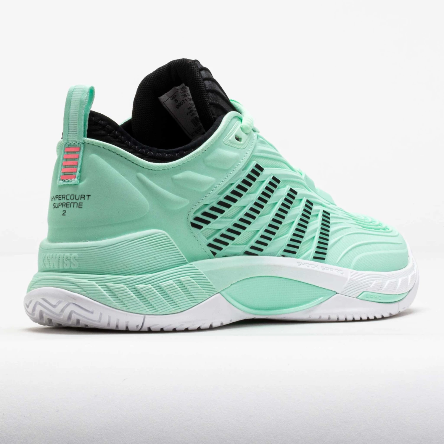 K-Swiss Hypercourt Supreme 2 Women's Neon Mint/Black/White 6 K-Swiss Hypercourt Supreme 2 Women's Neon Mint/Black/White - Image 6