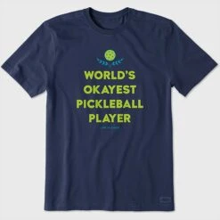 Life Is Good World's Okayest Pickleball Player Tee Men's -Holabird Sports SHOP 700643 571 1