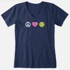 Life Is Good Clean Peace Love Pickleball Short Sleeve Women's